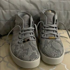 Jordan Westbrook gray snake print sneakers